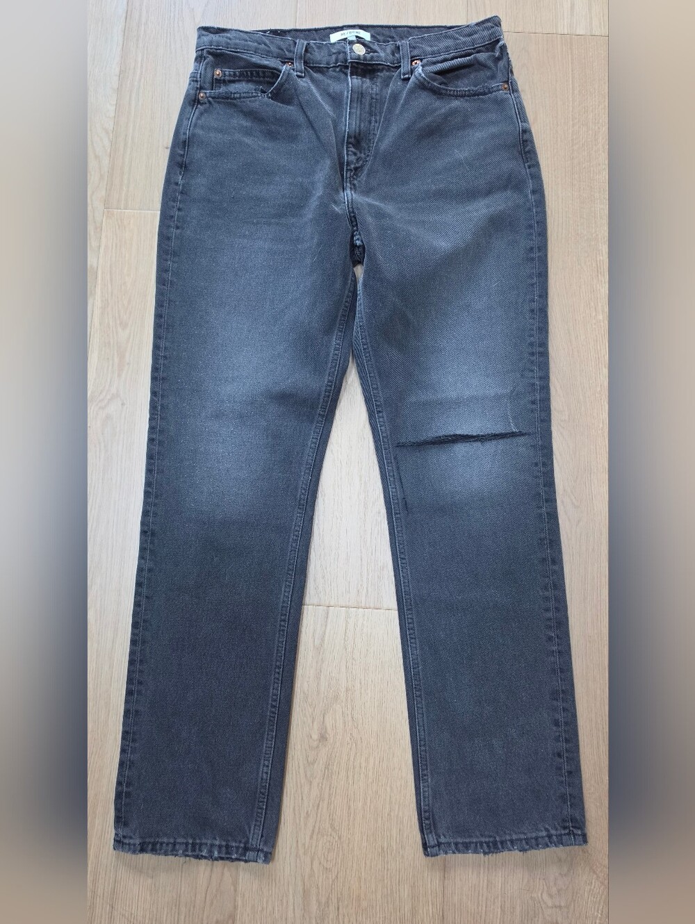 NWOT Re/Done Charcoal Black Denim Straight leg Jeans size 30